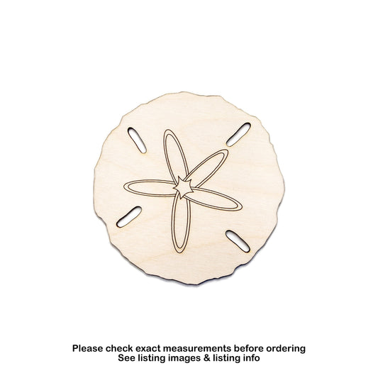 Sand Dollar Wood Cutout - Laser Cut Unfinished Craft Shape - Multiple Sizes
