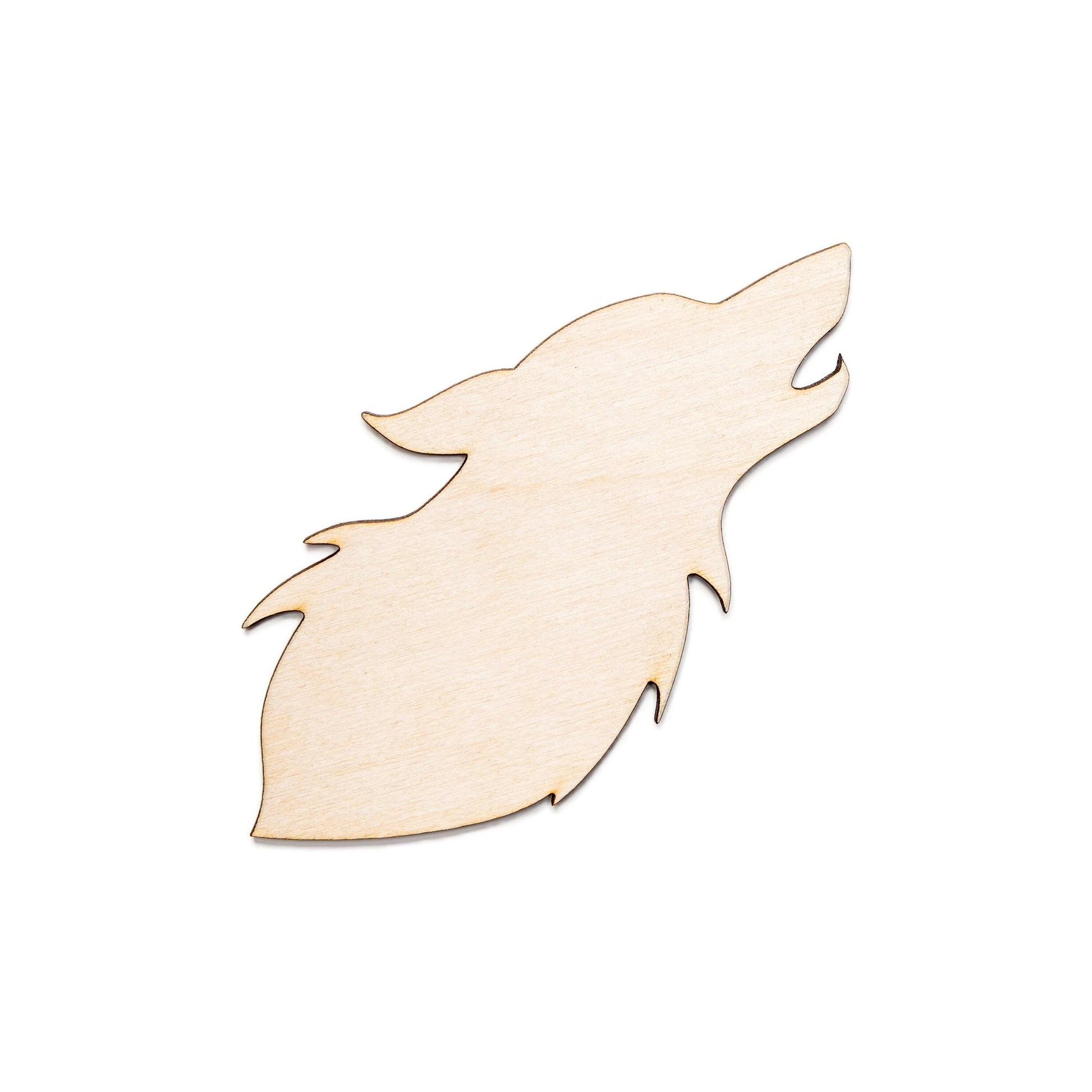 Howling Wolf Wood Cutout - Laser Cut Unfinished Craft Shape - Multiple Sizes