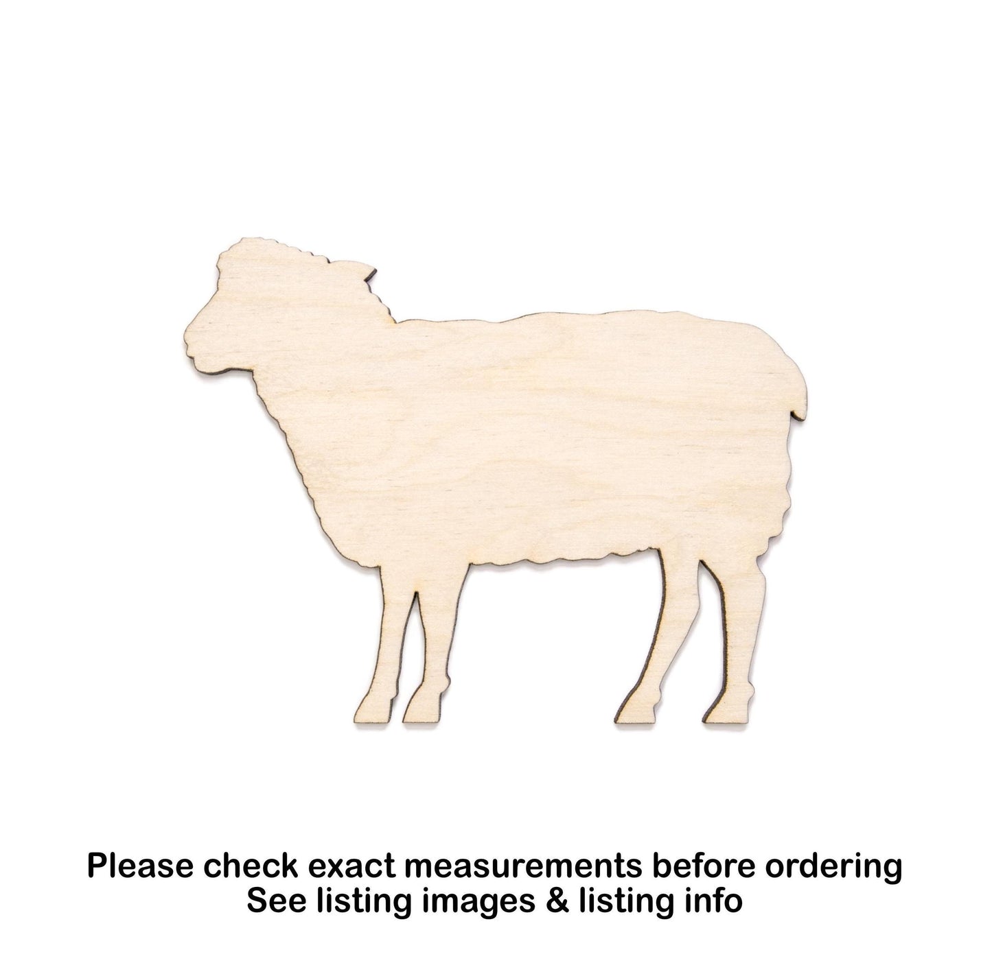 Sheep Blank Wood Cutout - Laser Cut Unfinished Craft Shape - Multiple Sizes