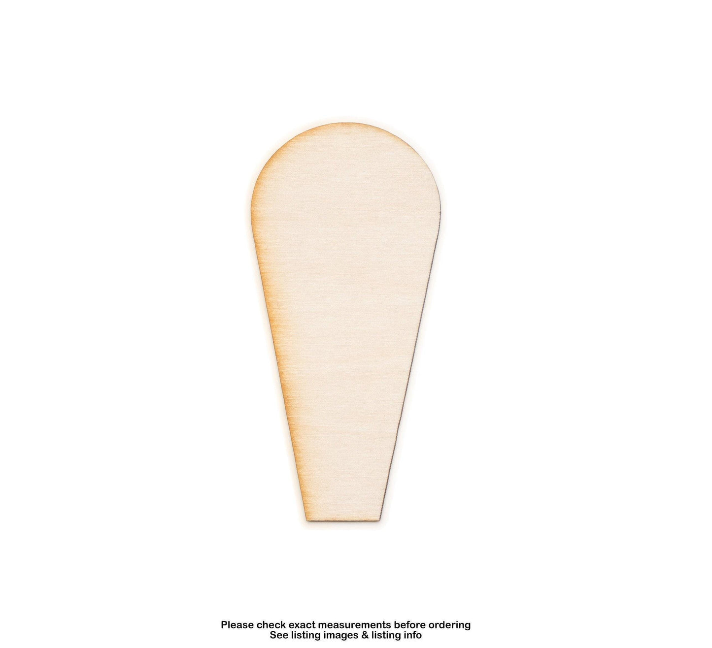 Round Top Traditional Coffin Blank Wood Cutout - Laser Cut Unfinished Craft Shape - Multiple Sizes