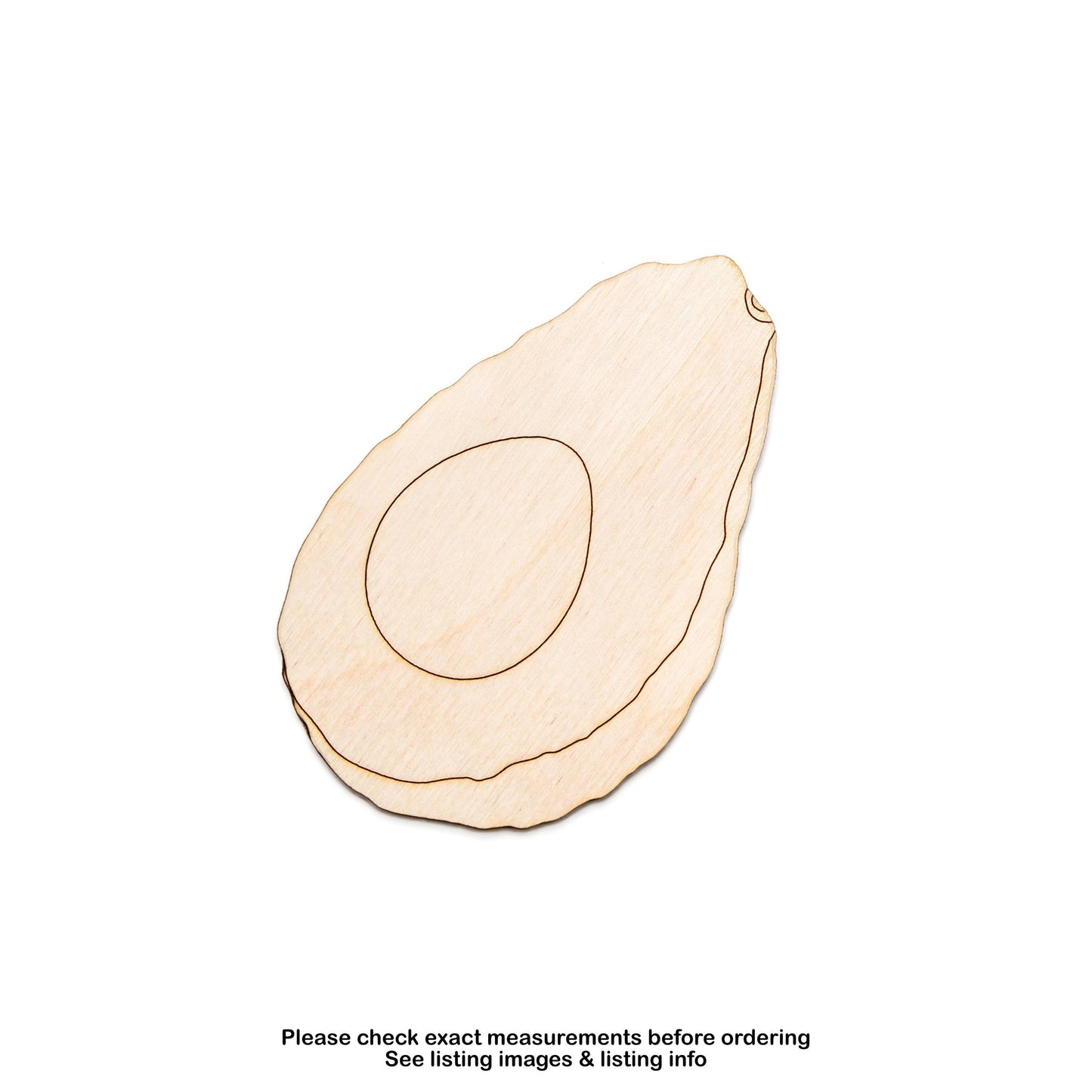 Avocado Half Wood Cutout - Laser Cut Unfinished Craft Shape - Multiple Sizes