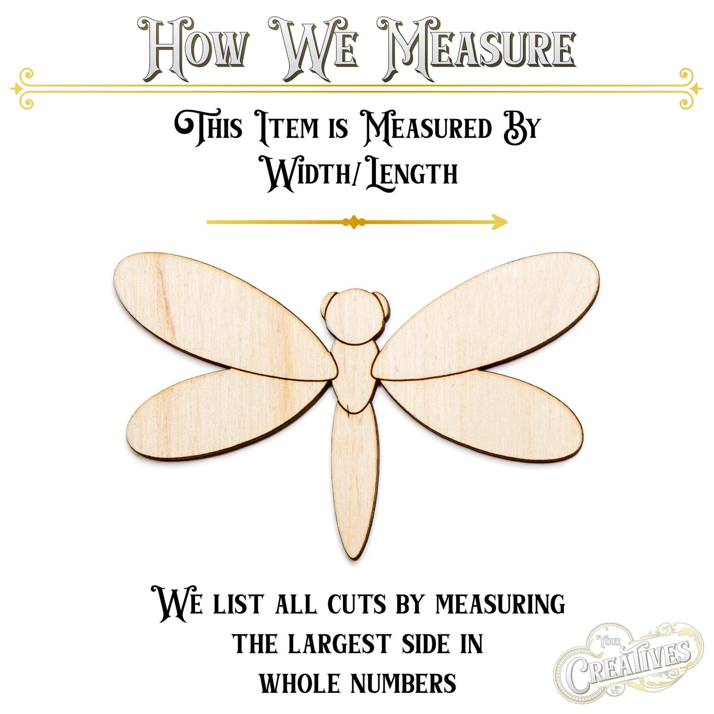 Cute Dragonfly Wood Cutout - Laser Cut Unfinished Craft Shape - Multiple Sizes