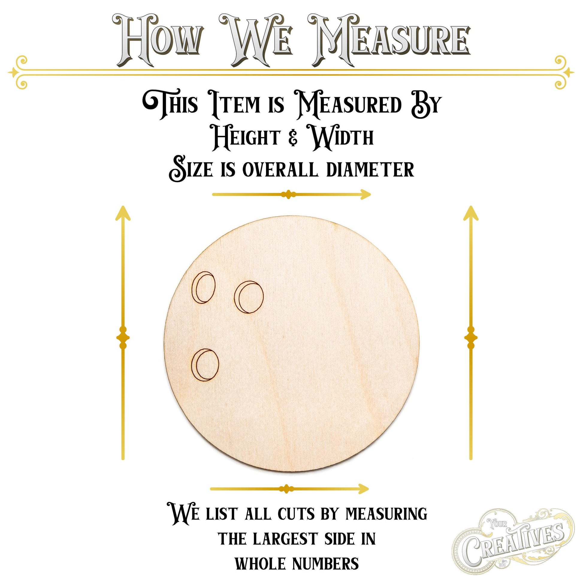 Bowling Ball Wood Cutout - Laser Cut Unfinished Craft Shape - Multiple Sizes