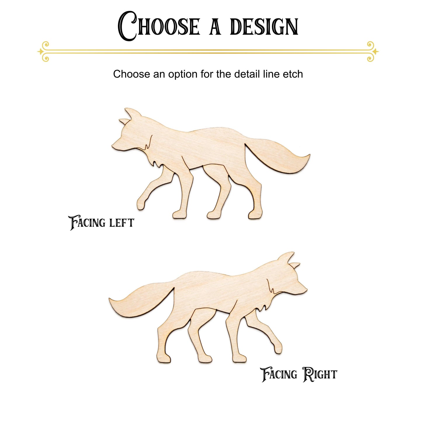 Fox Trot Wood Cutout - Laser Cut Unfinished Craft Shape - Multiple Sizes