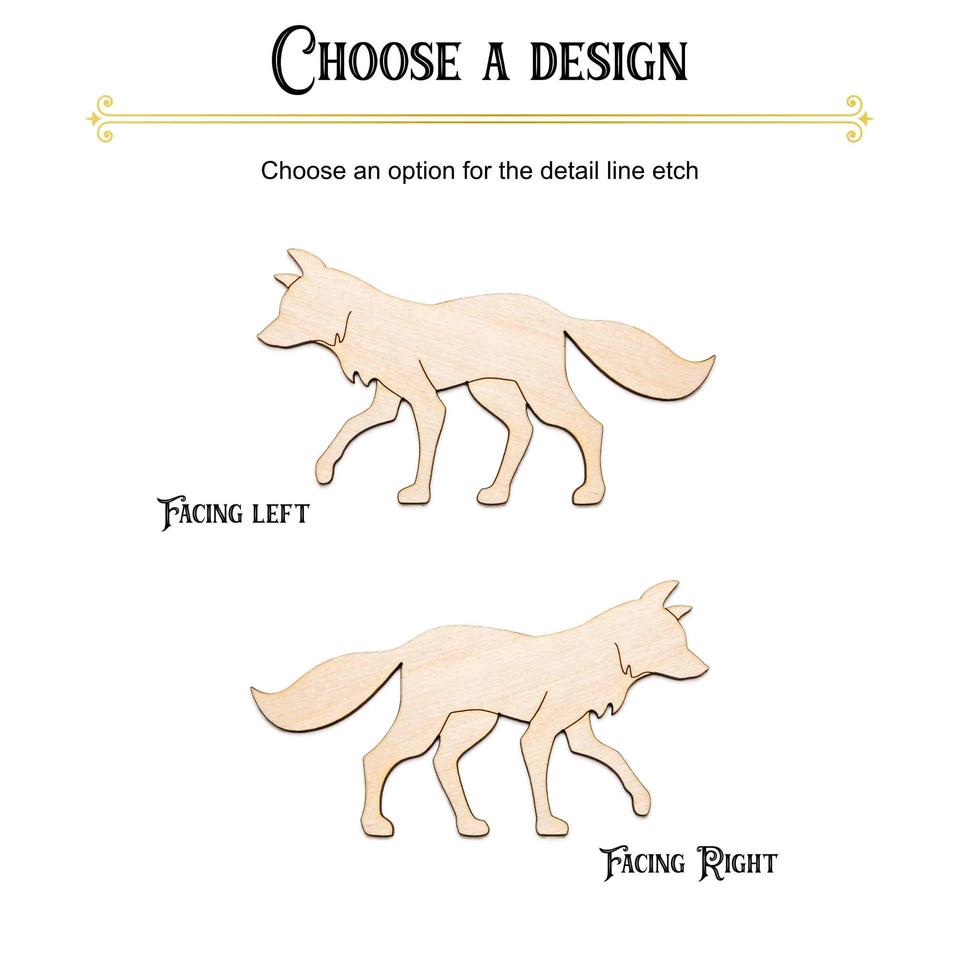 Fox Trot Wood Cutout - Laser Cut Unfinished Craft Shape - Multiple Sizes