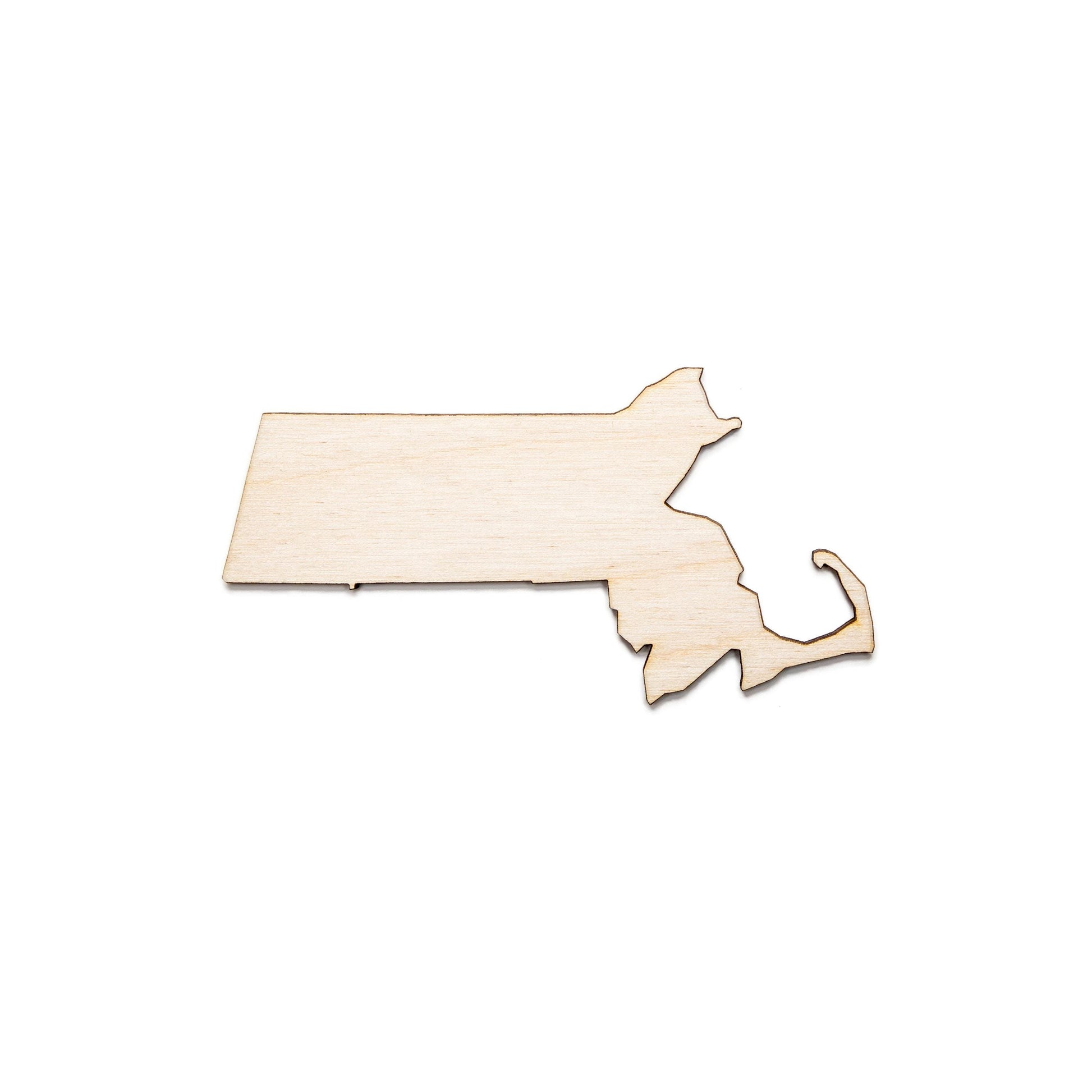 Massachusetts State Wood Cutout - Laser Cut Unfinished Craft Shape - Multiple Sizes