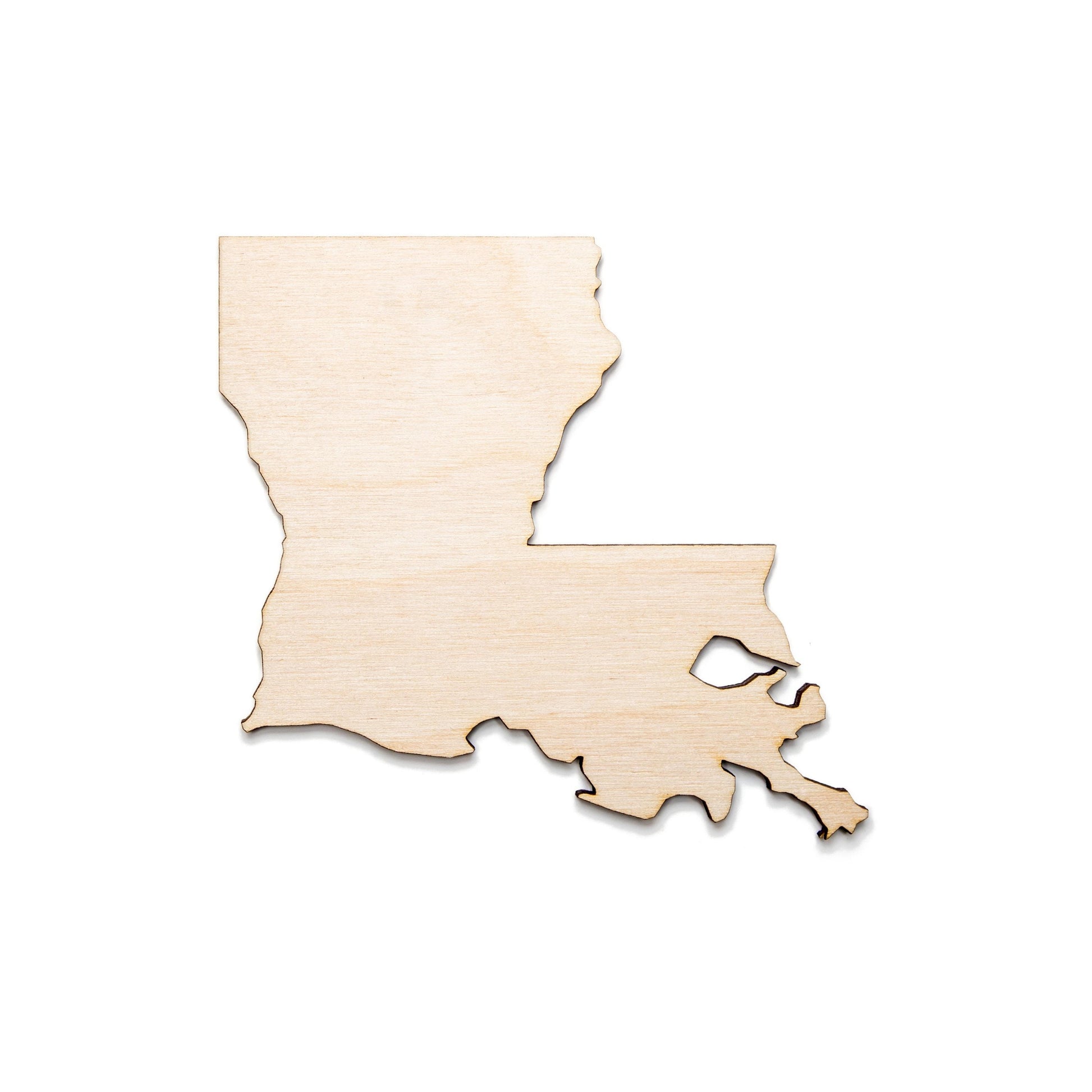Louisiana State Wood Cutout - Laser Cut Unfinished Craft Shape - Multiple Sizes
