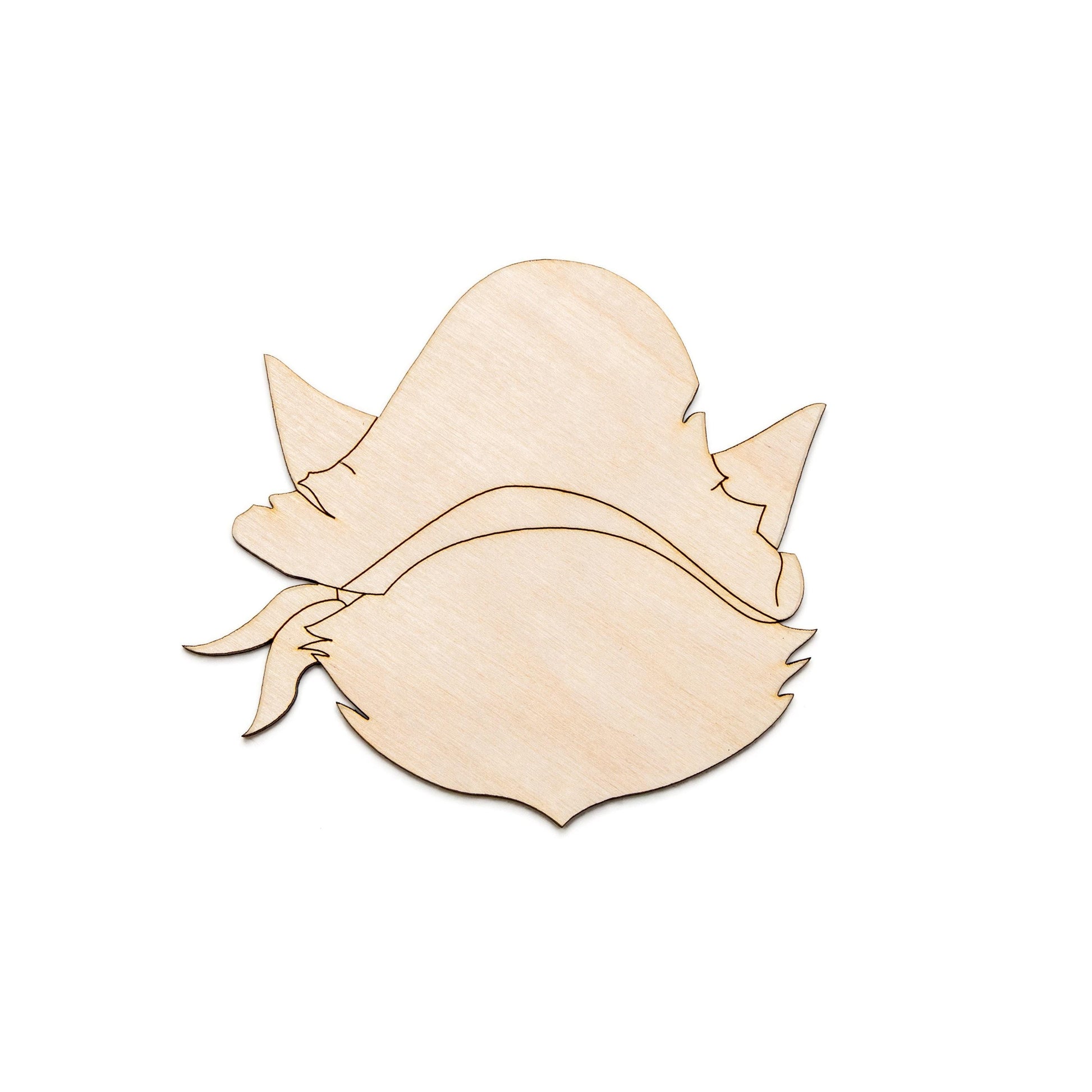 Captain Pirate Cat Blank Face Wood Cutout - Laser Cut Unfinished Craft Shape - Multiple Sizes