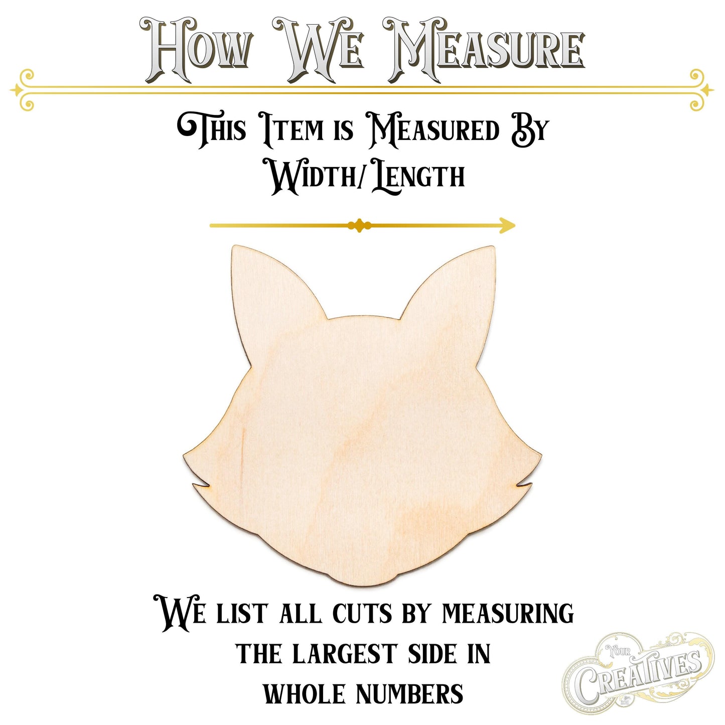 Fox Head Blank Wood Cutout - Laser Cut Unfinished Craft Shape - Multiple Sizes