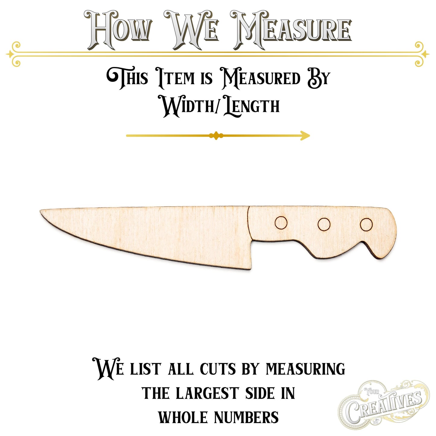 Kitchen Knife Wood Cutout - Laser Cut Unfinished Craft Shape - Multiple Sizes