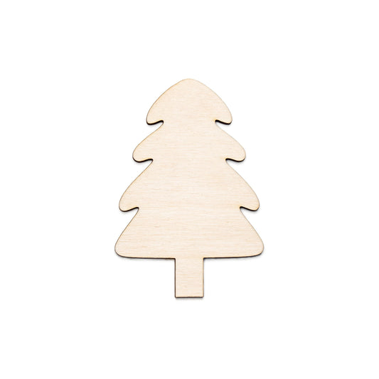 Chunky Pine Tree Wood Cutout - Laser Cut Unfinished Craft Shape - Multiple Sizes