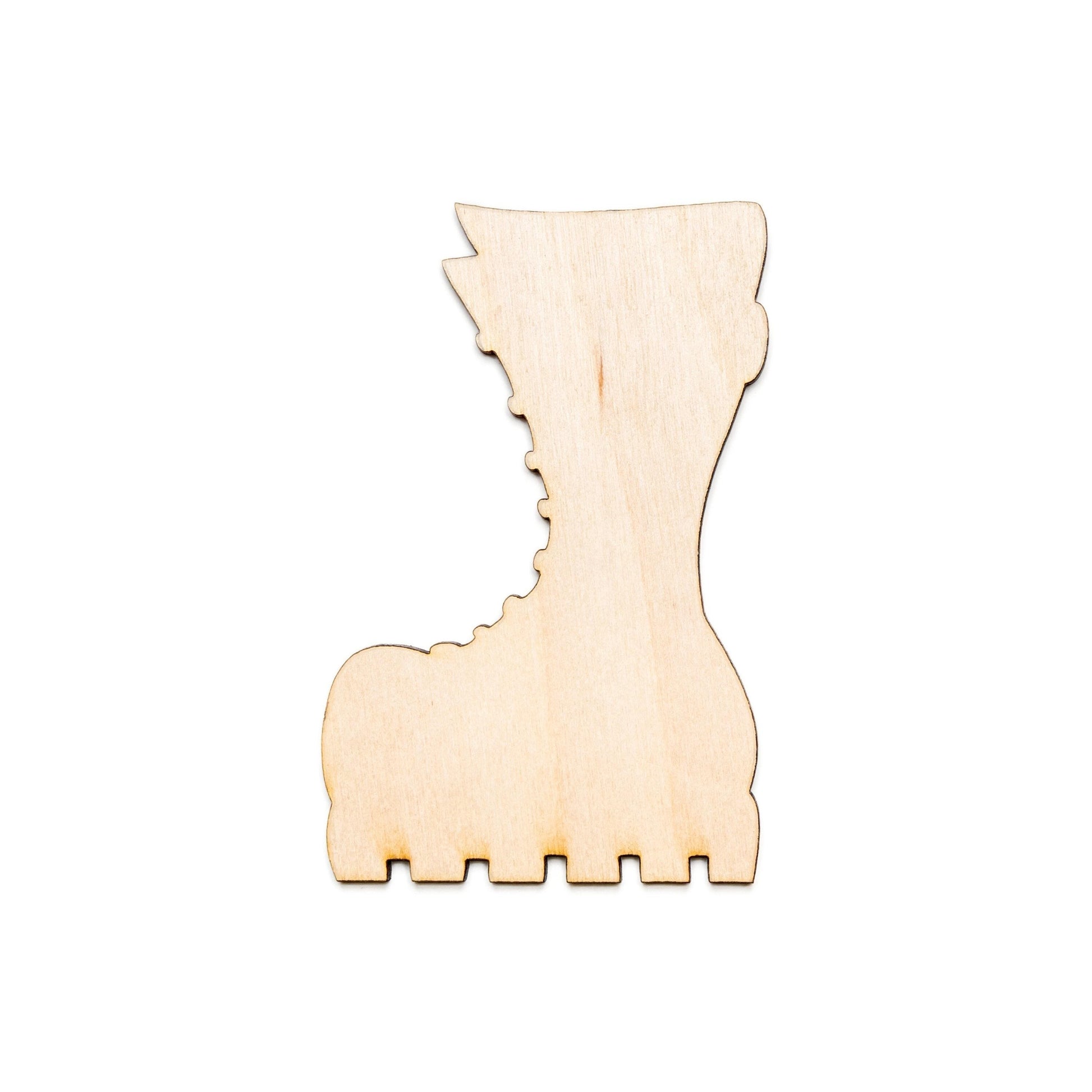 Goth Boot Blank Wood Cutout - Laser Cut Unfinished Craft Shape - Multiple Sizes