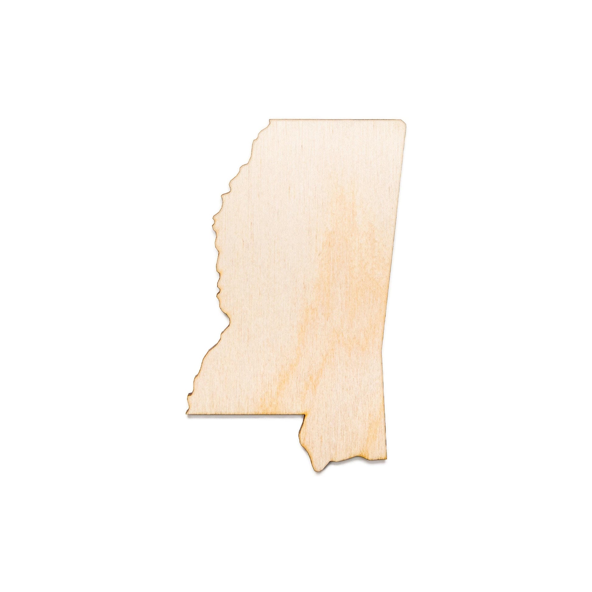 Mississippi State Wood Cutout - Laser Cut Unfinished Craft Shape - Multiple Sizes