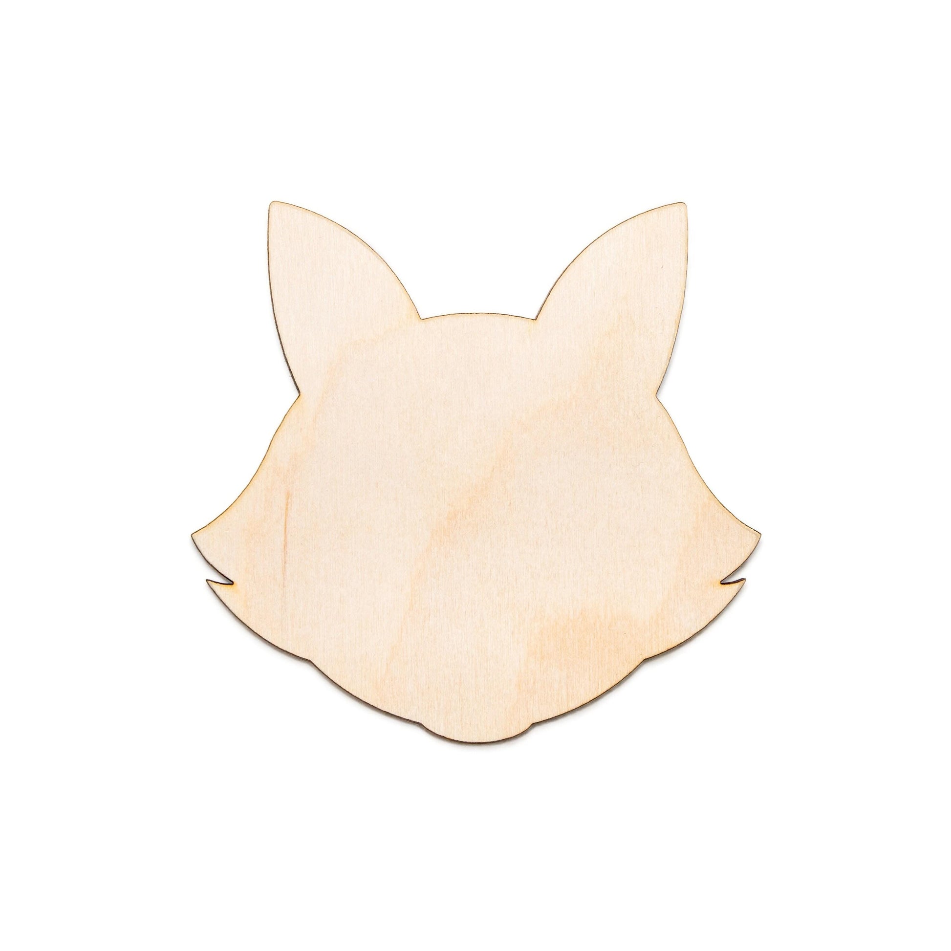 Fox Head Blank Wood Cutout - Laser Cut Unfinished Craft Shape - Multiple Sizes