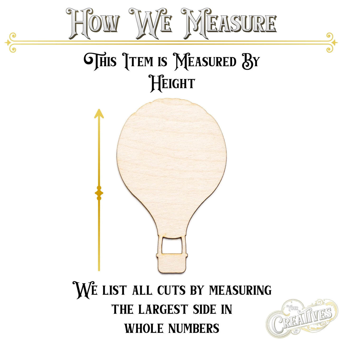 Air Balloon Blank Wood Cutout - Laser Cut Unfinished Craft Shape - Multiple Sizes
