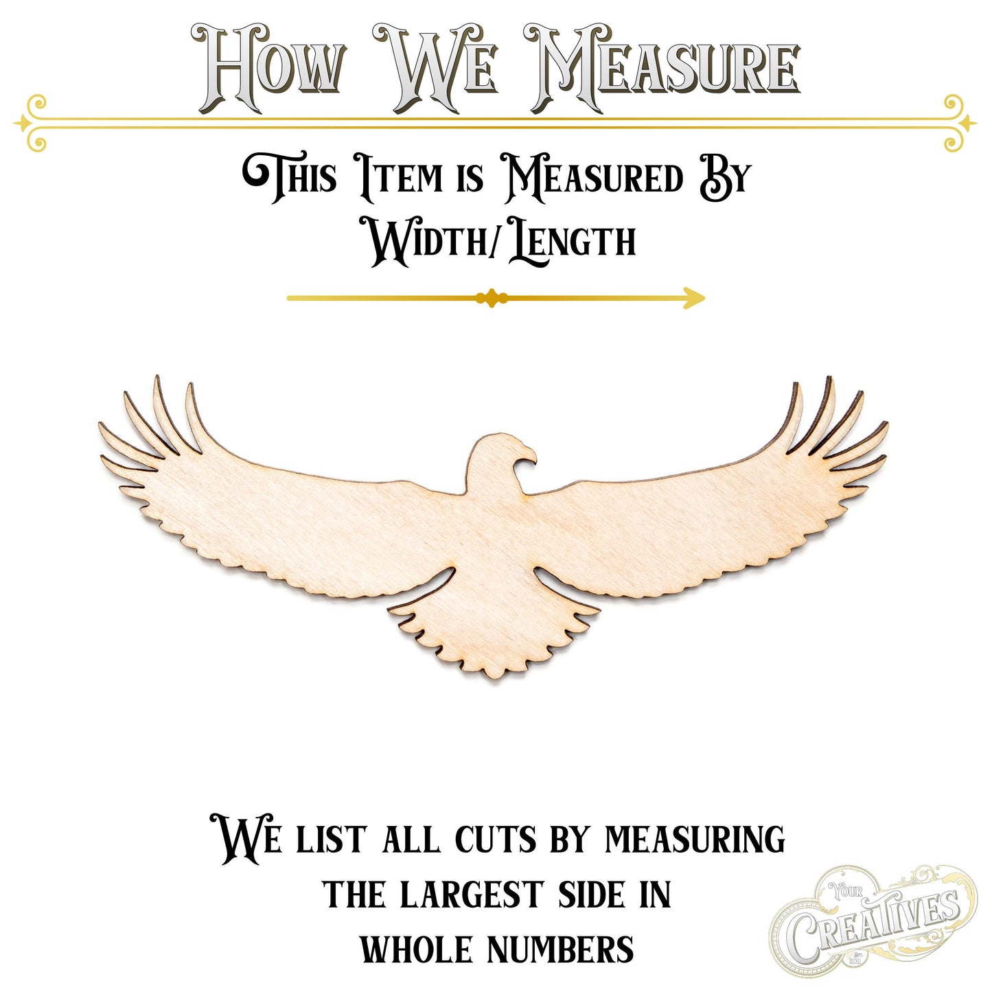 Flying Eagle Blank Wood Cutout - Laser Cut Unfinished Craft Shape - Multiple Sizes