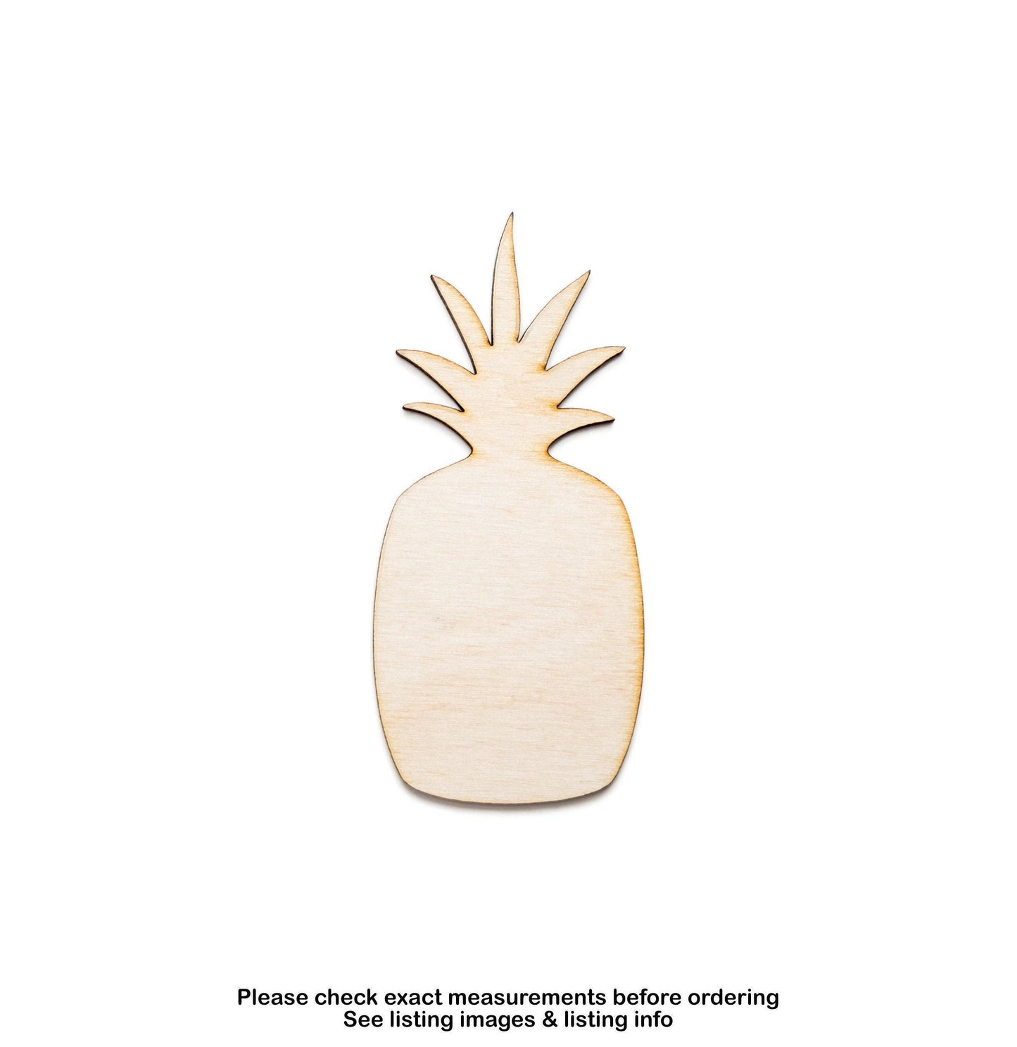 Pineapple Blank Wood Cutout - Laser Cut Unfinished Craft Shape - Multiple Sizes