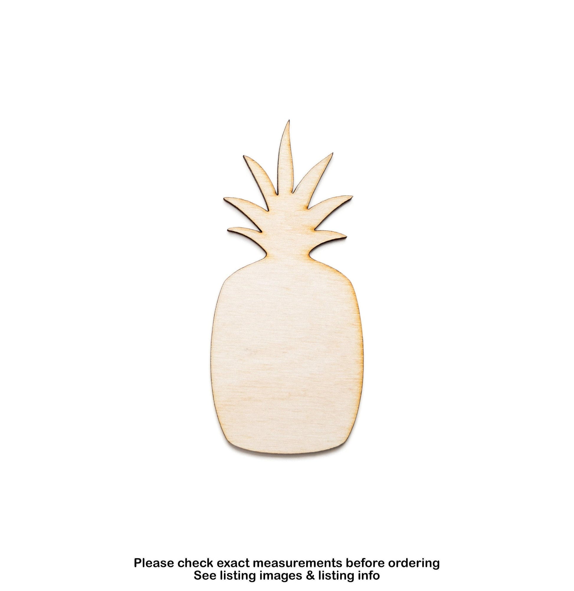 Pineapple Blank Wood Cutout - Laser Cut Unfinished Craft Shape - Multiple Sizes