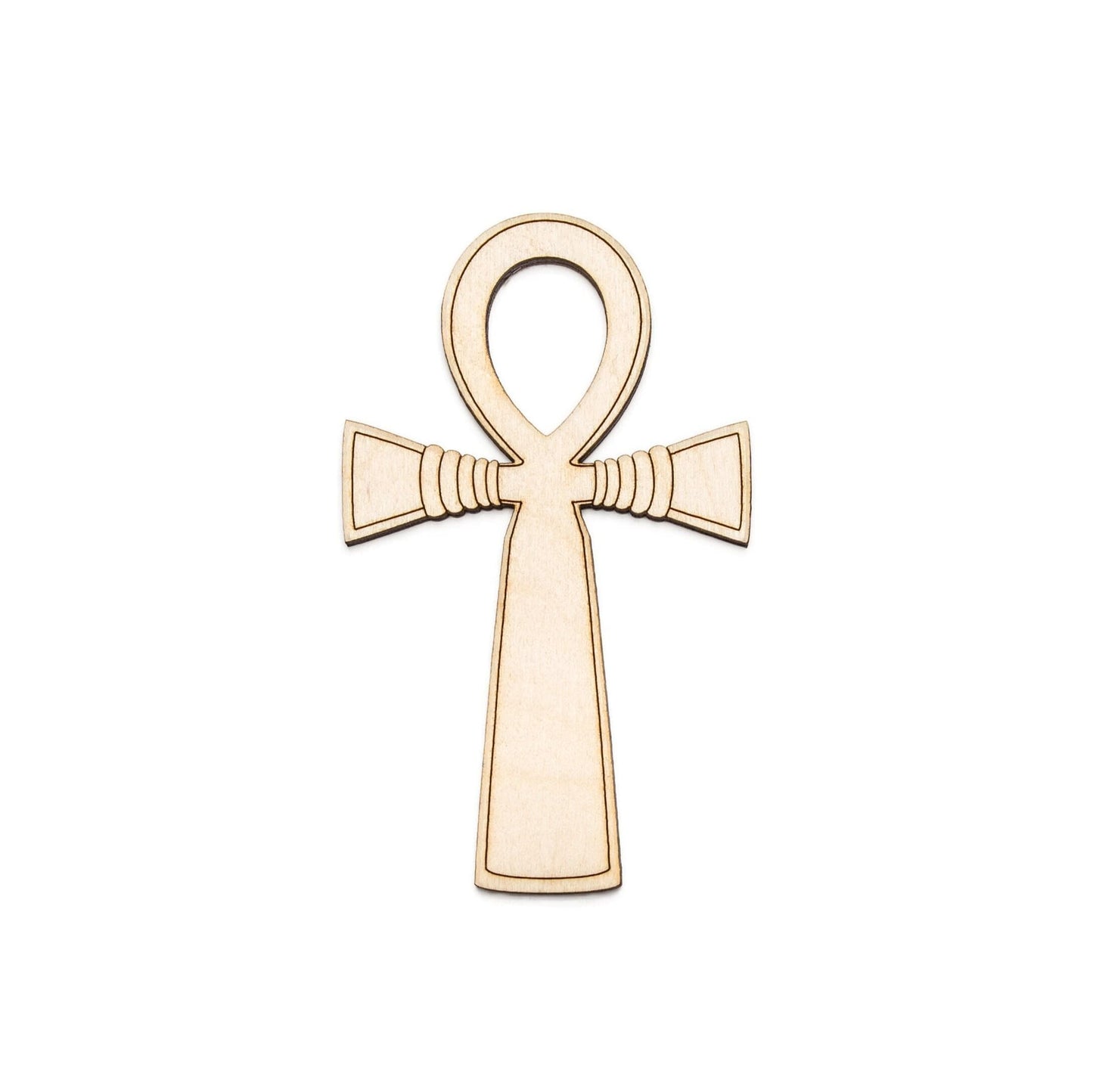 Ankh Detailed Wood Cutout - Laser Cut Unfinished Craft Shape - Multiple Sizes