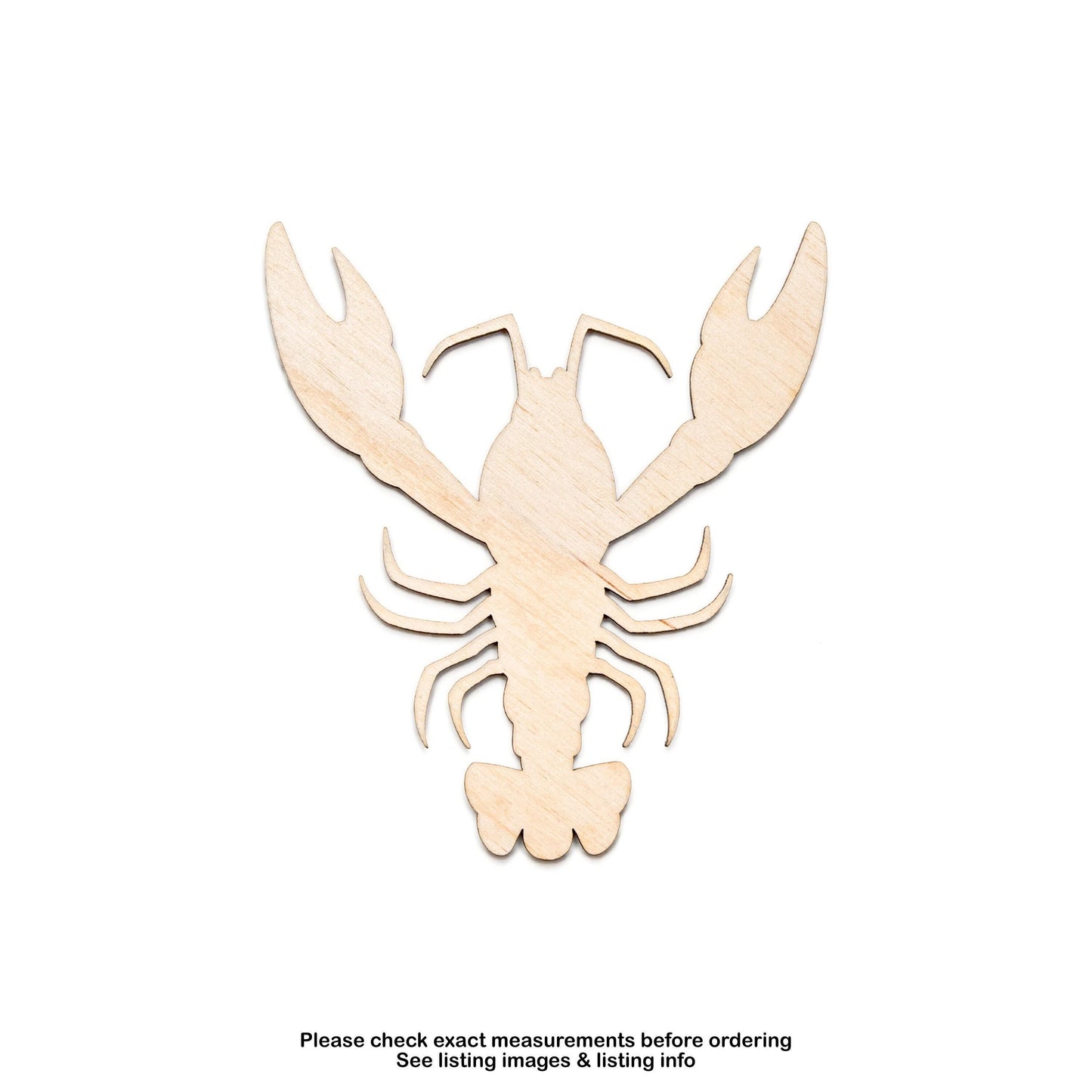 Lobster Blank Wood Cutout - Laser Cut Unfinished Craft Shape - Multiple Sizes