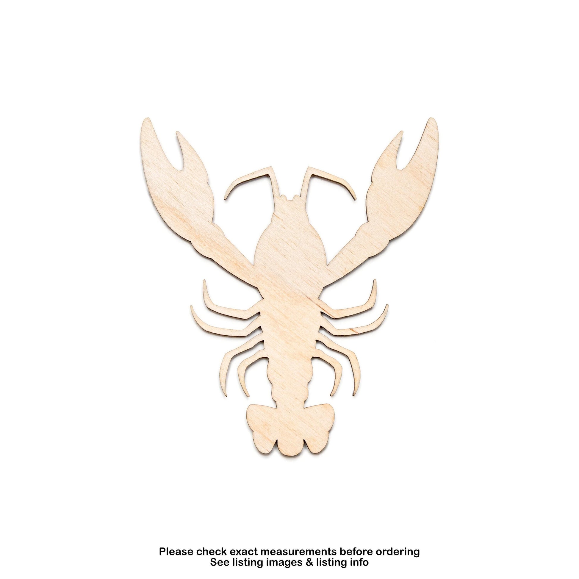 Lobster Blank Wood Cutout - Laser Cut Unfinished Craft Shape - Multiple Sizes