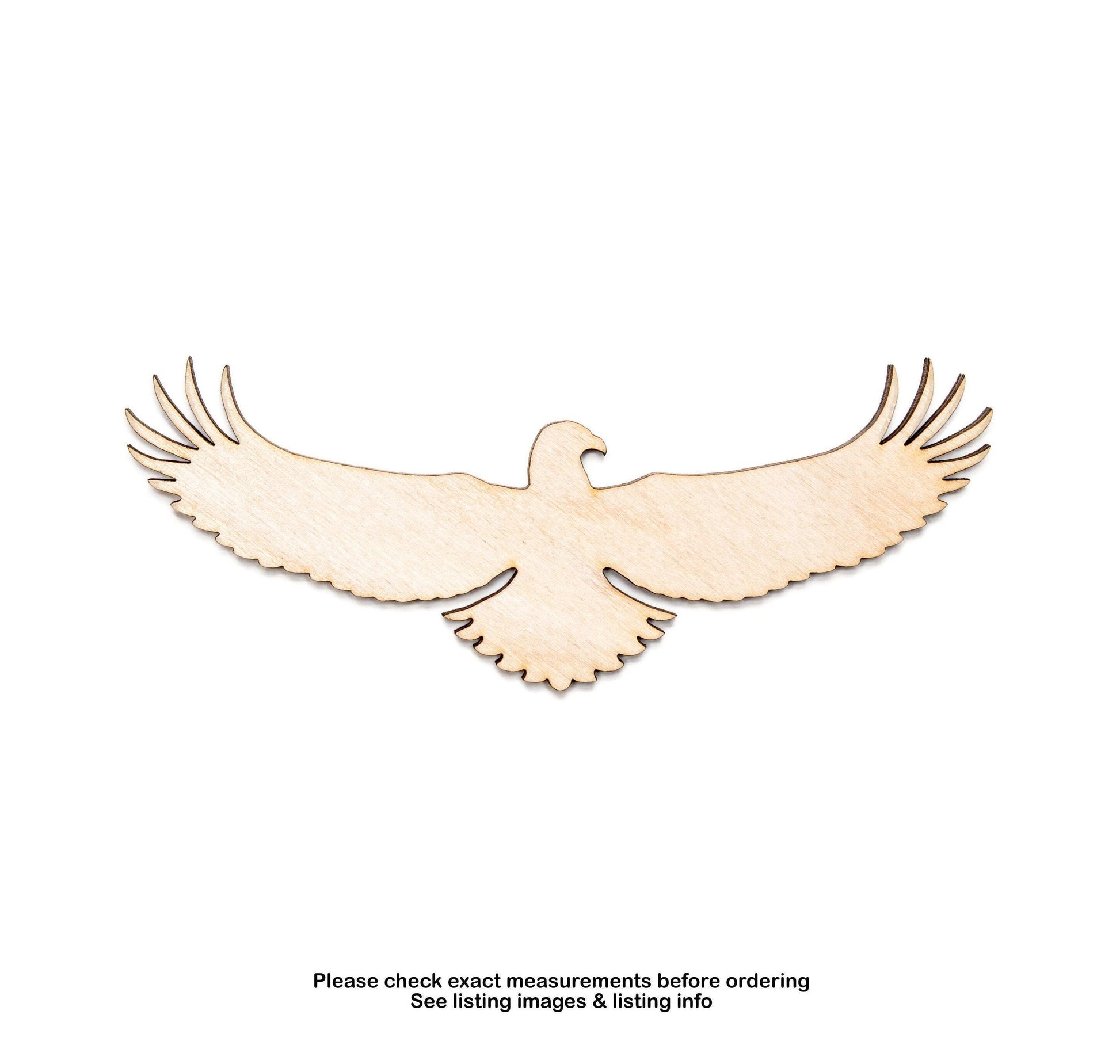 Flying Eagle Blank Wood Cutout - Laser Cut Unfinished Craft Shape - Multiple Sizes