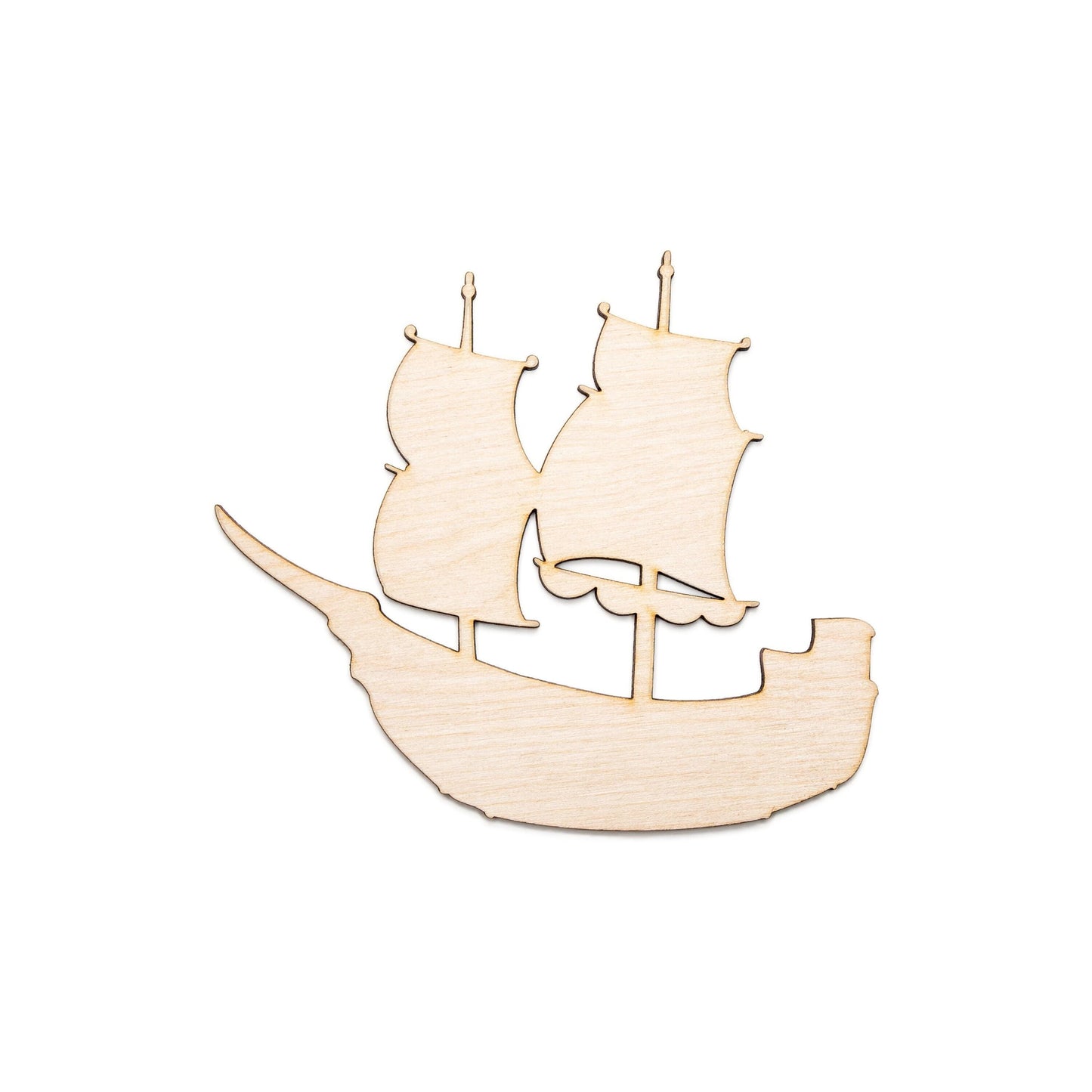 Pirate Ship Blank Wood Cutout - Laser Cut Unfinished Craft Shape - Multiple Sizes