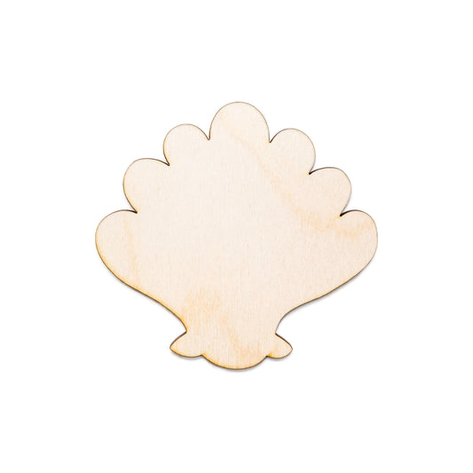Cute Clamshell Blank Wood Cutout - Laser Cut Unfinished Craft Shape - Multiple Sizes