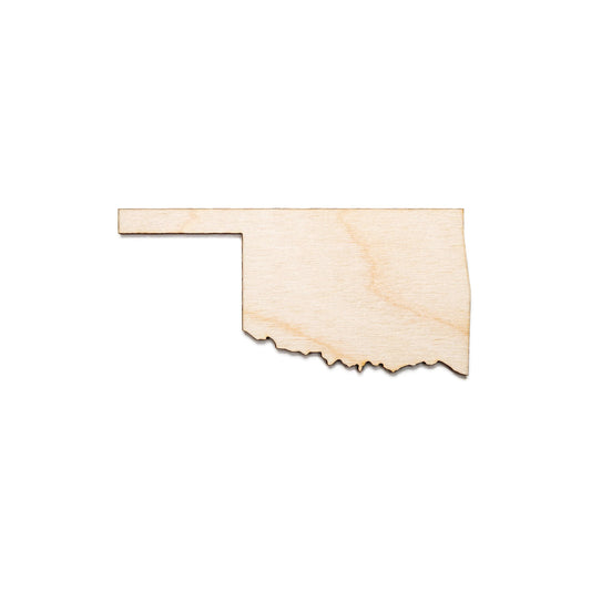 Oklahoma State Wood Cutout - Laser Cut Unfinished Craft Shape - Multiple Sizes