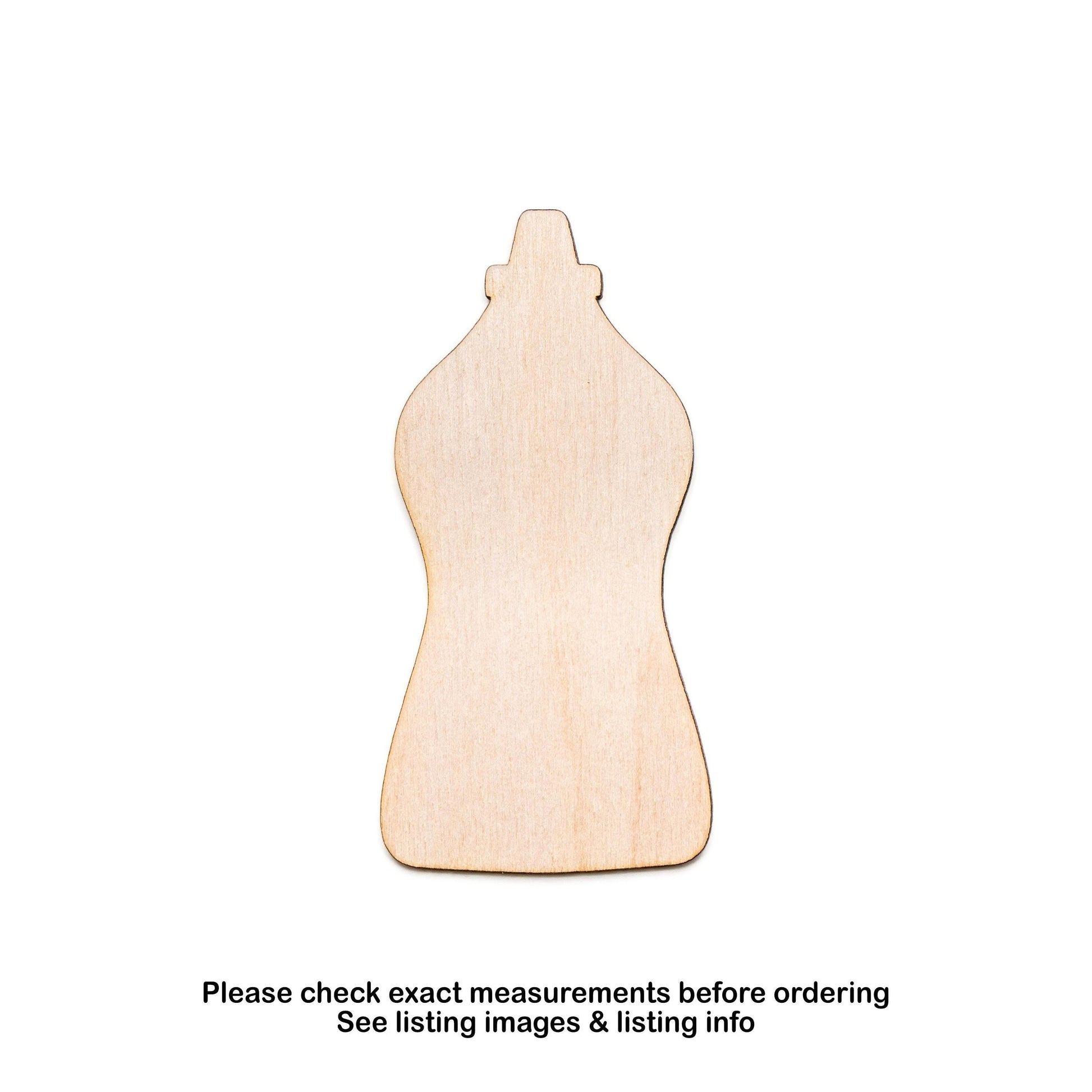 Mustard Bottle Blank Wood Cutout - Laser Cut Unfinished Craft Shape - Multiple Sizes