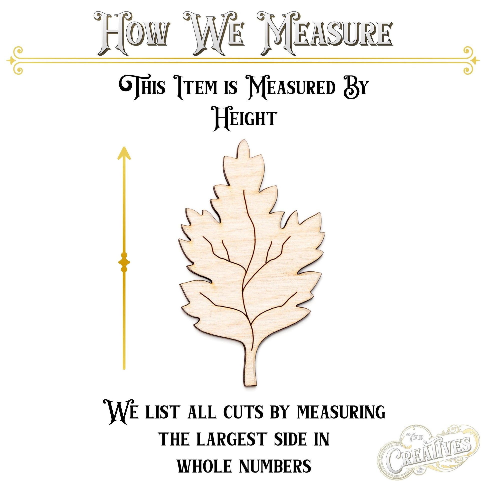 Daisy Leaf Wood Cutout - Laser Cut Unfinished Craft Shape - Multiple Sizes