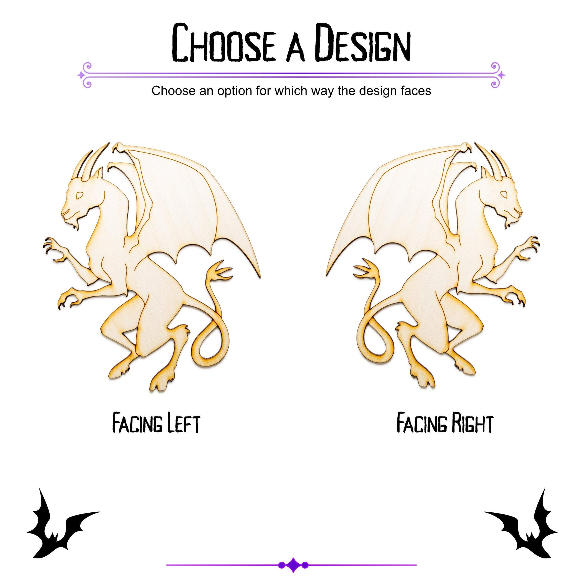 Jersey Devil Wood Cutout - Laser Cut Unfinished Craft Shape - Multiple Sizes
