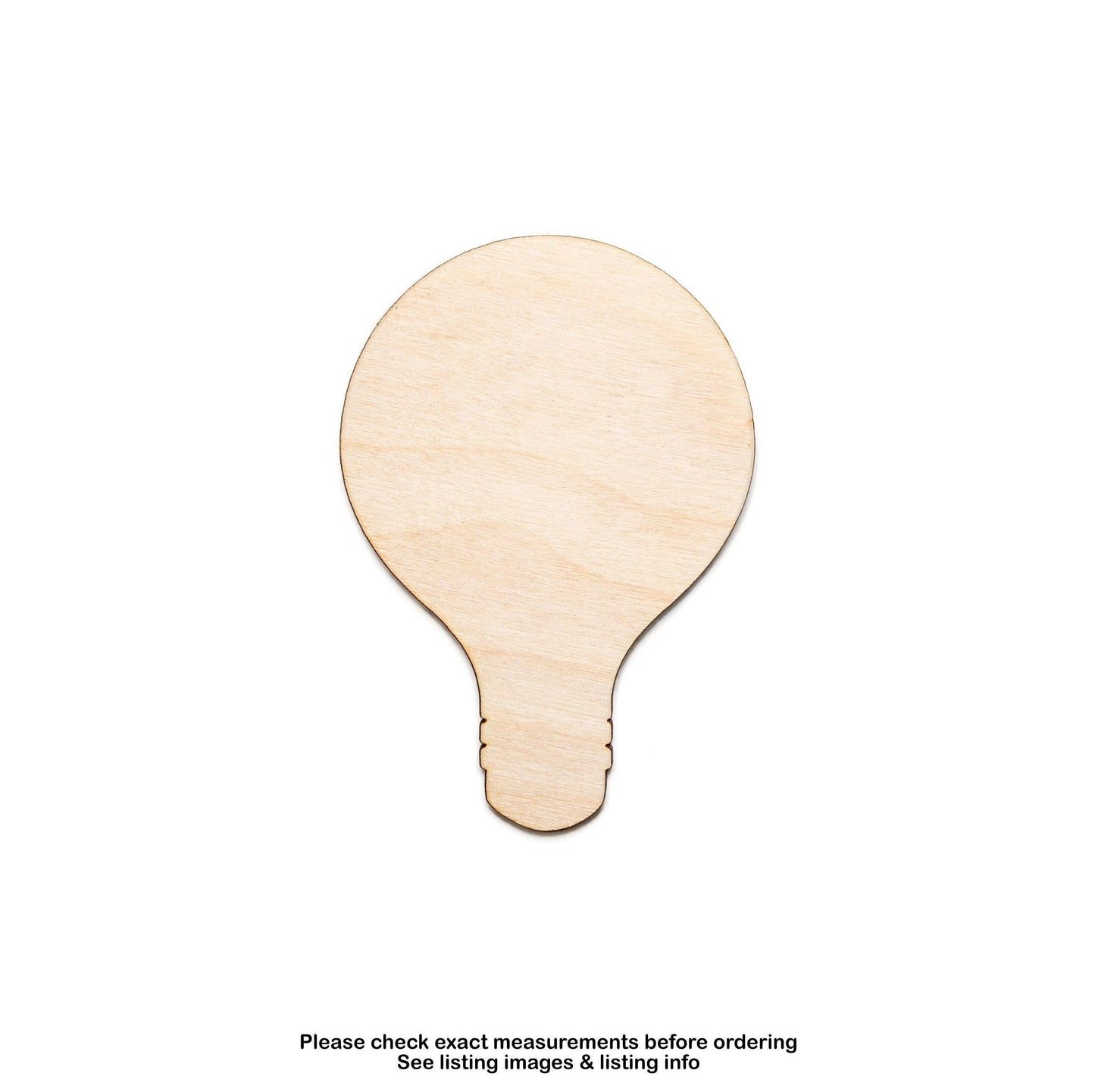 Light Bulb Blank Wood Cutout - Laser Cut Unfinished Craft Shape - Multiple Sizes
