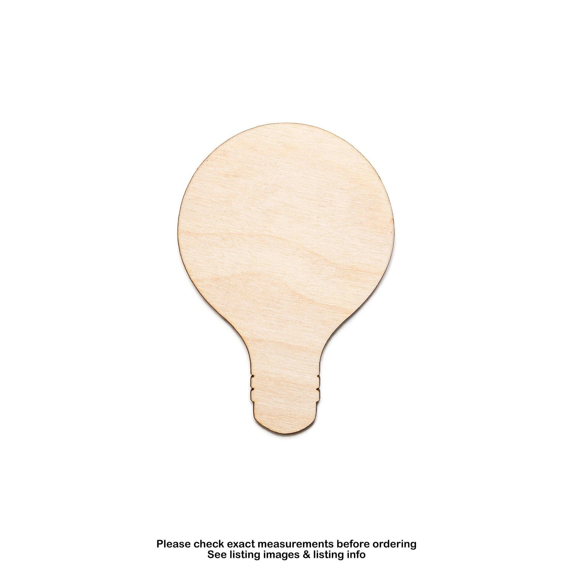Light Bulb Blank Wood Cutout - Laser Cut Unfinished Craft Shape - Multiple Sizes