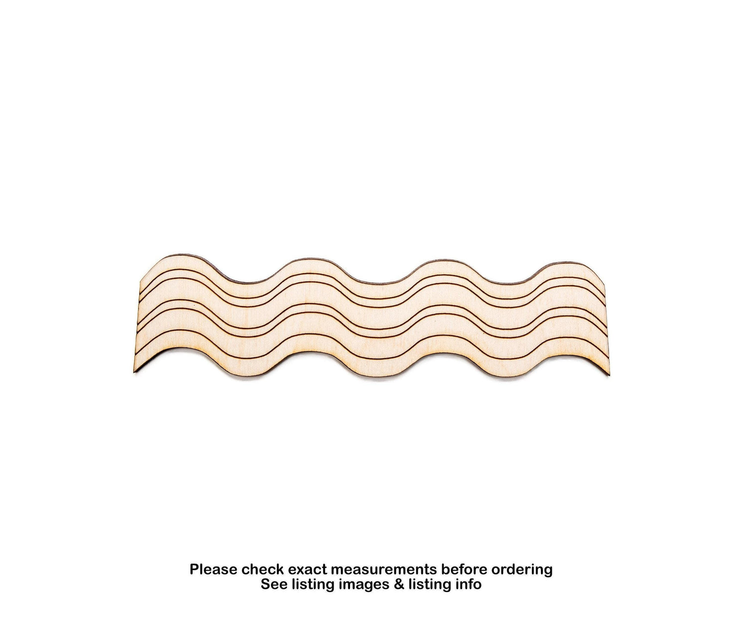 Bacon Strip Detailed Wood Cutout - Laser Cut Unfinished Craft Shape - Multiple Sizes