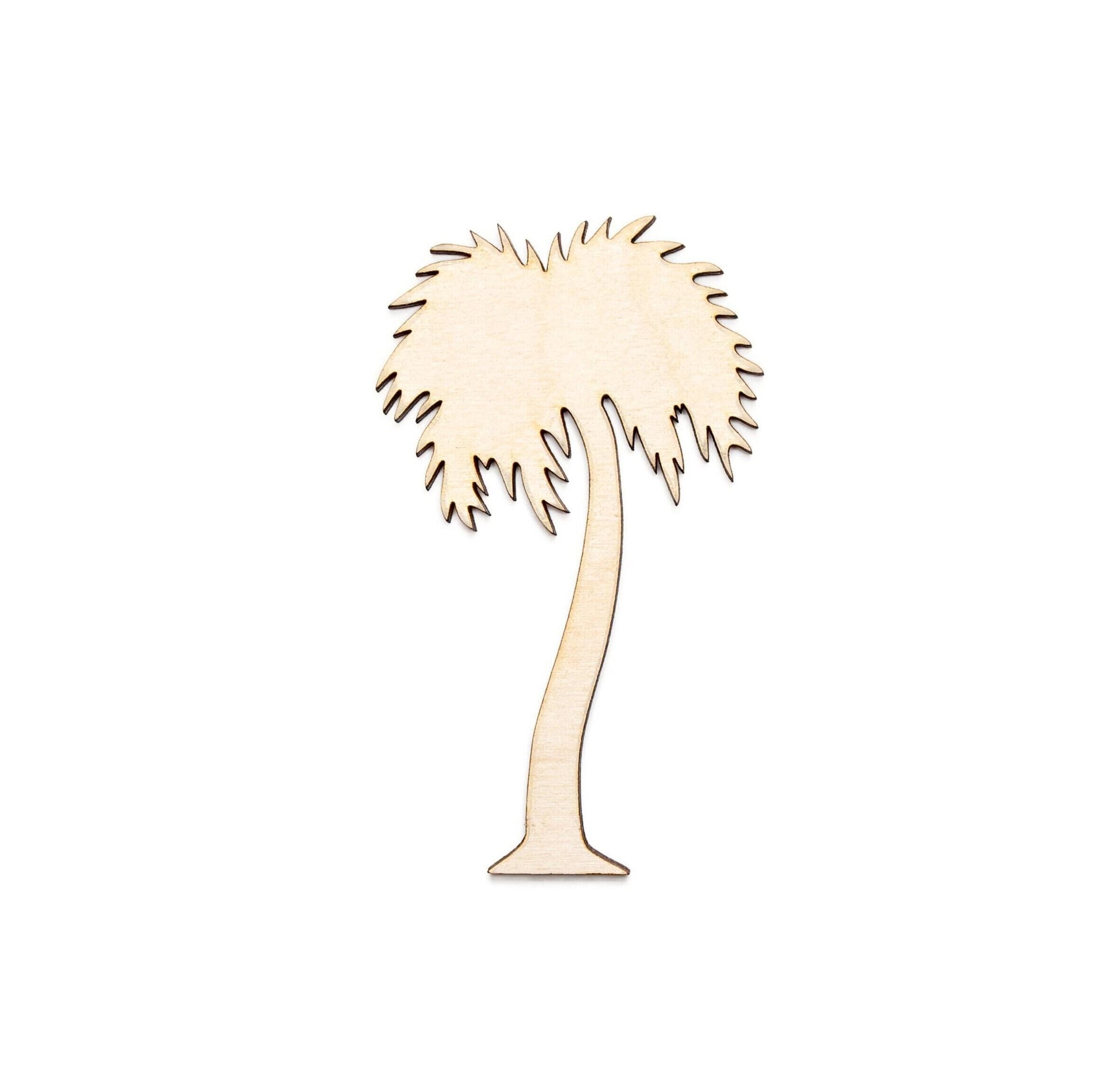 California Palm Tree Wood Cutout - Laser Cut Unfinished Craft Shape - Multiple Sizes