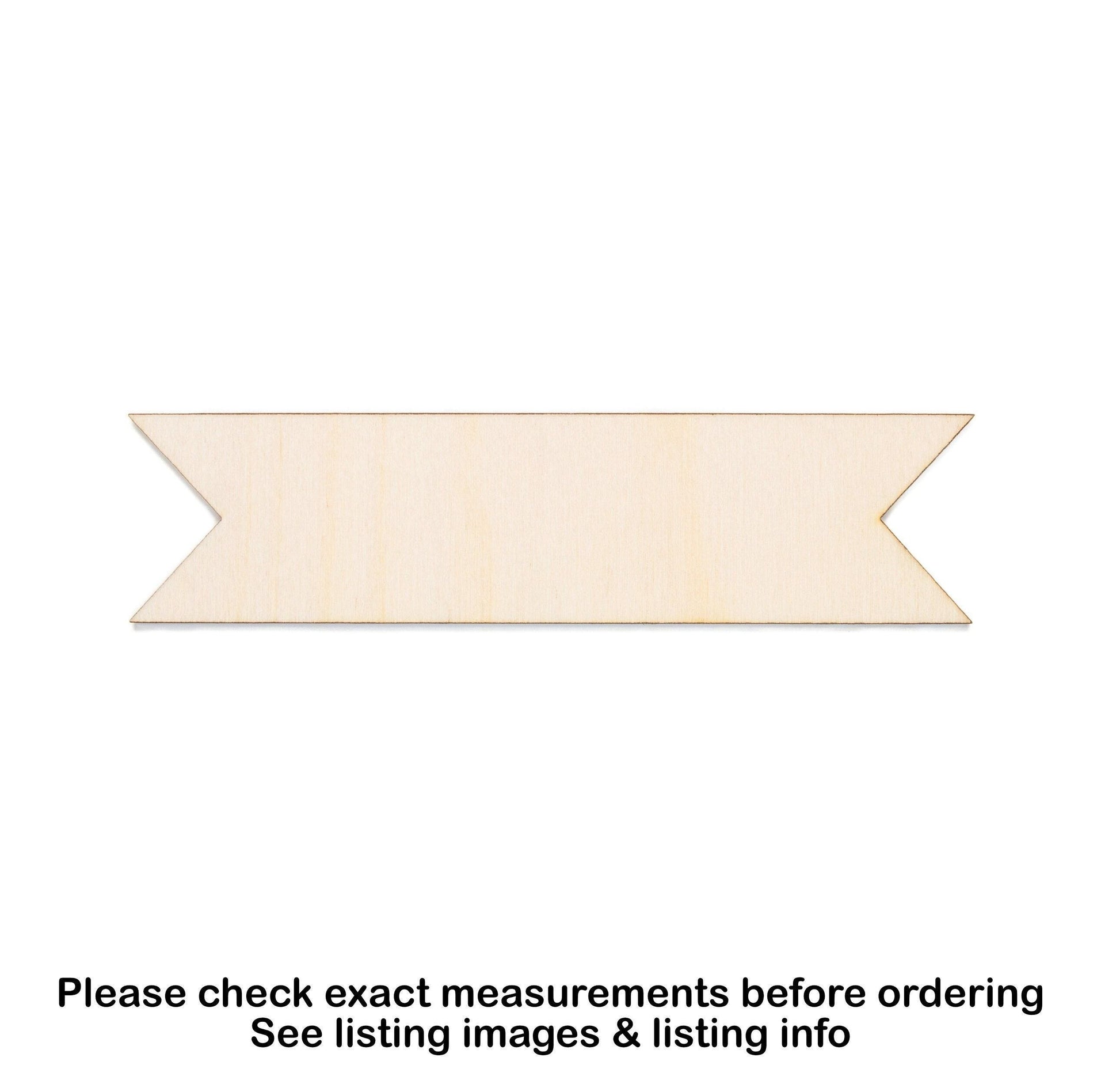 Banner Ribbon Blank Wood Cutout - Laser Cut Unfinished Craft Shape - Multiple Sizes