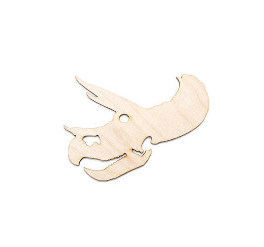 Triceratops Skull Wood Cutout - Laser Cut Unfinished Craft Shape - Multiple Sizes