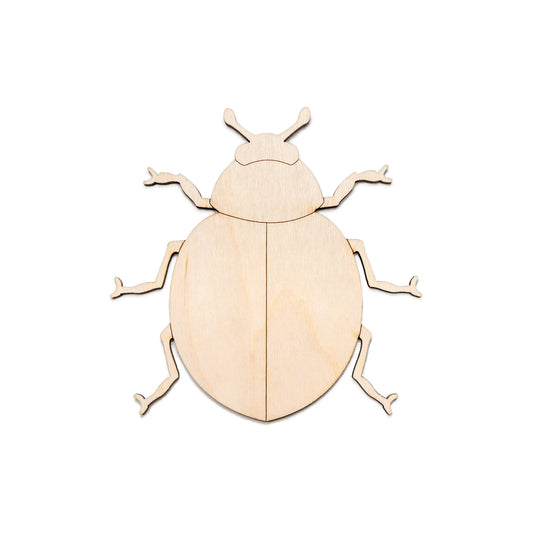 Ladybug Wood Cutout - Laser Cut Unfinished Craft Shape - Multiple Sizes