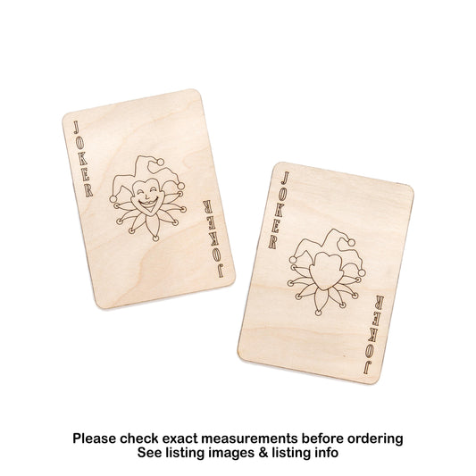 Joker Card Detailed Wood Cutout - Laser Cut Unfinished Craft Shape - Multiple Sizes