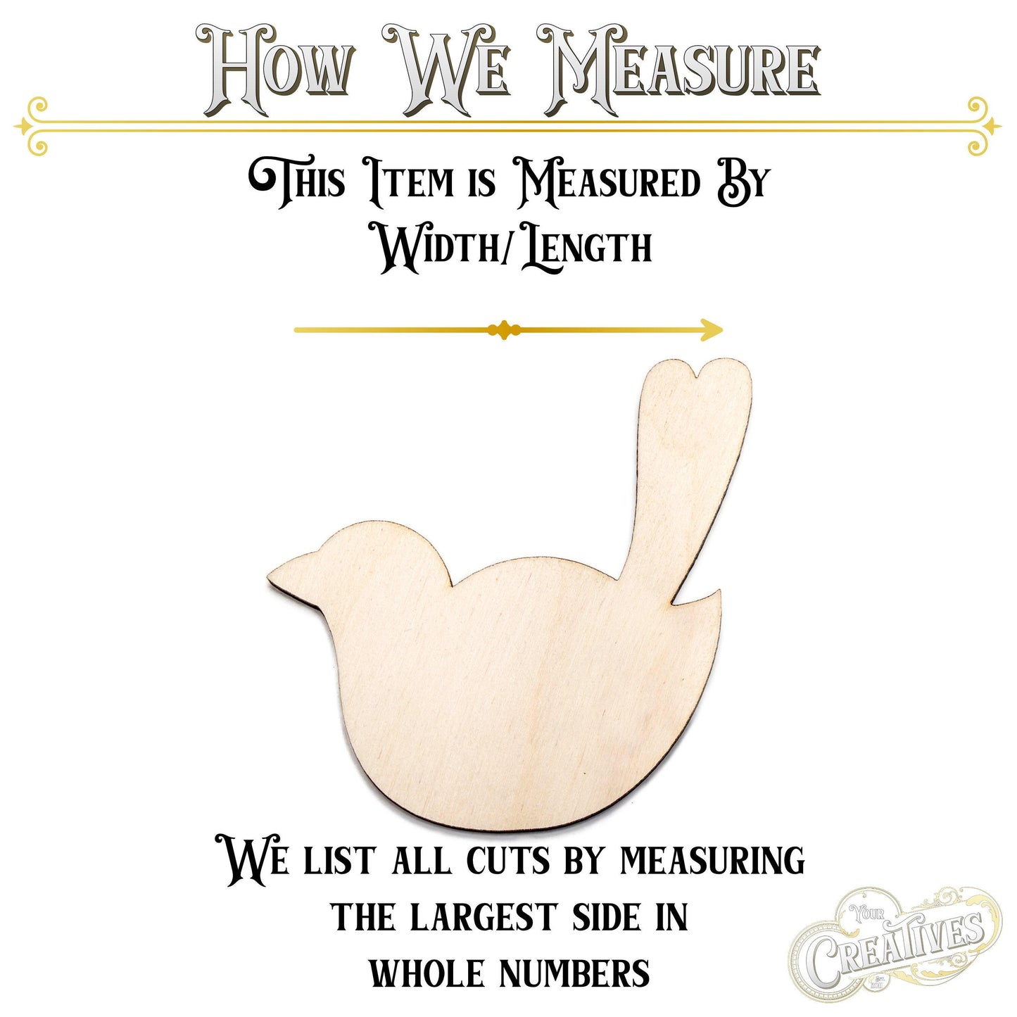Birdie Silhouette Blank Wood Cutout - Laser Cut Unfinished Craft Shape - Multiple Sizes