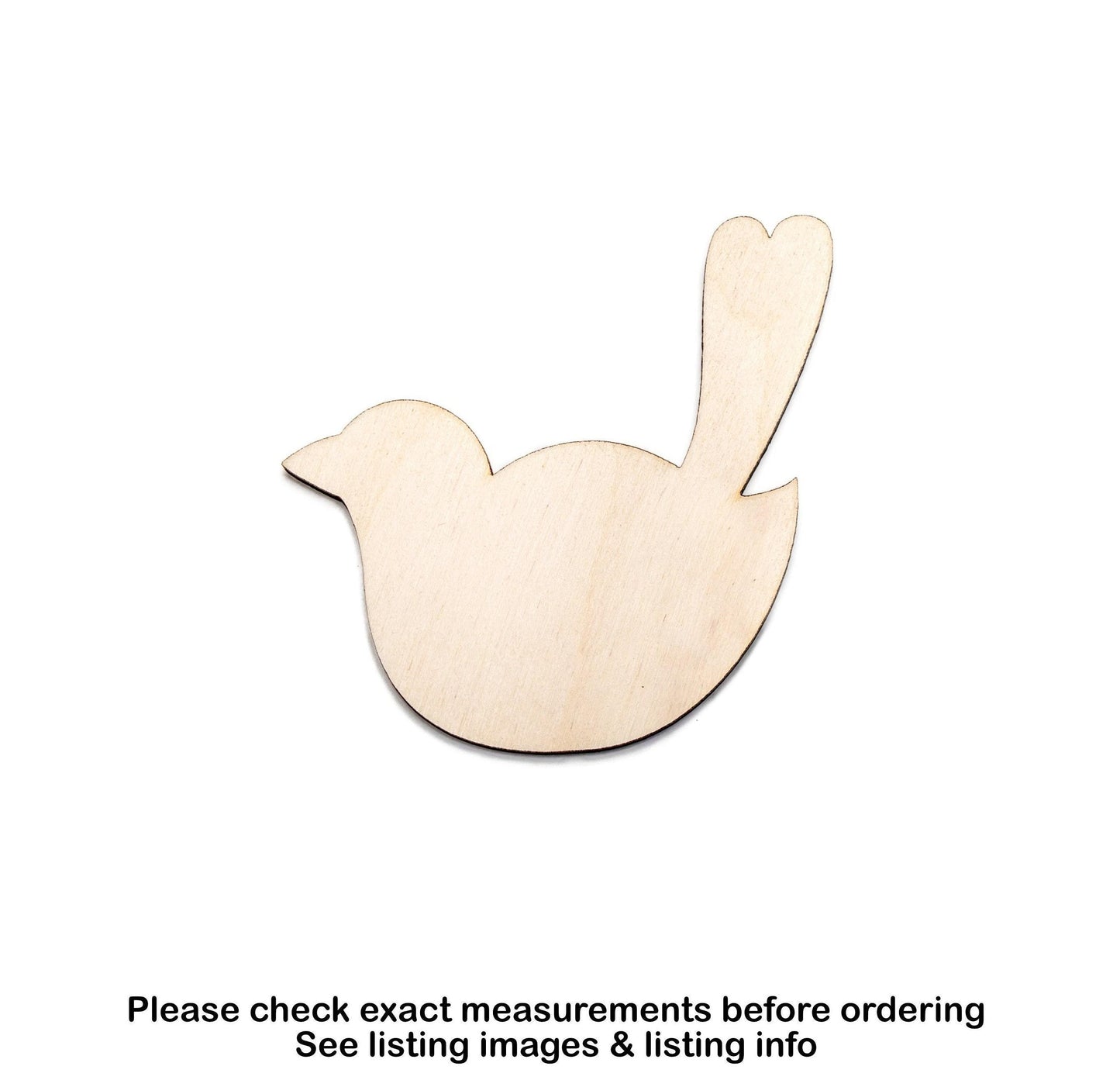 Birdie Silhouette Blank Wood Cutout - Laser Cut Unfinished Craft Shape - Multiple Sizes