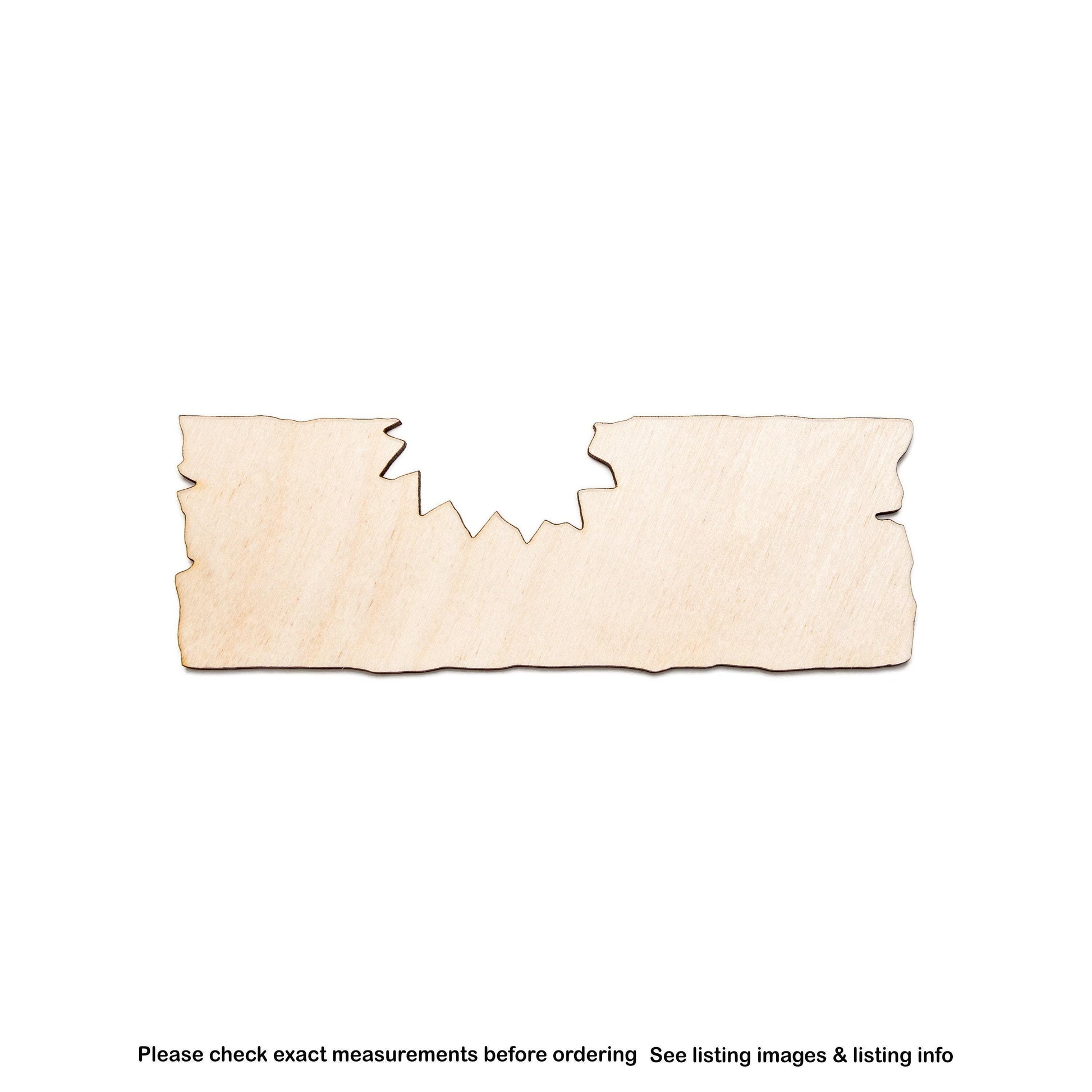 Wood Plank Bitten Wood Cutout - Laser Cut Unfinished Craft Shape - Multiple Sizes