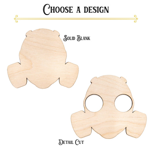 Gas Mask Blank Wood Cutout - Laser Cut Unfinished Craft Shape - Multiple Sizes