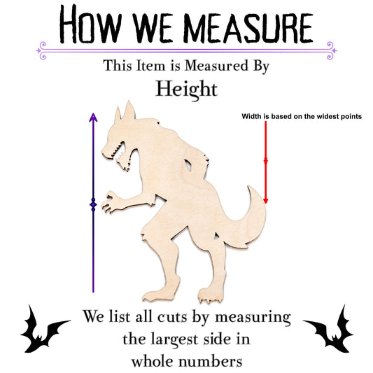 Werewolf Blank Blank Wood Cutout - Laser Cut Unfinished Craft Shape - Multiple Sizes