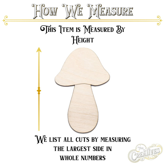 Mushroom Porcini Wood Cutout - Laser Cut Unfinished Craft Shape - Multiple Sizes