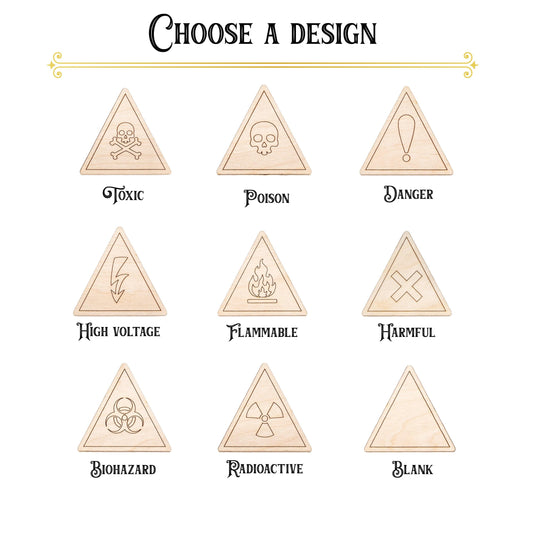Triangle Hazard Signs Detailed Wood Cutout - Laser Cut Unfinished Craft Shape - Multiple Sizes