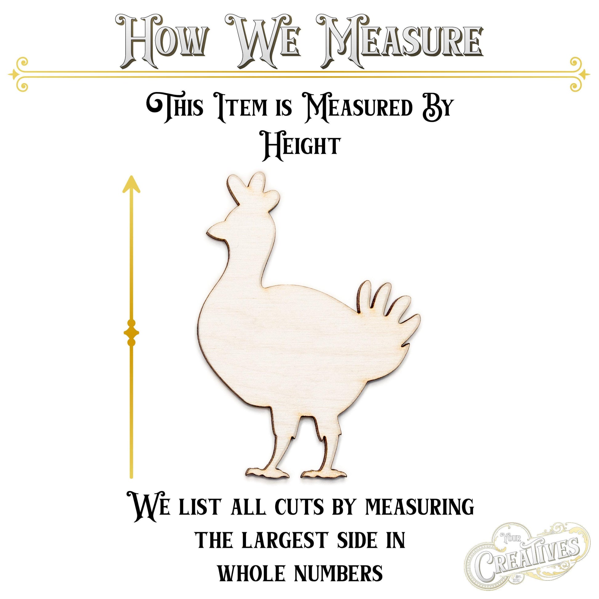 Hen Cute Blank Wood Cutout - Laser Cut Unfinished Craft Shape - Multiple Sizes