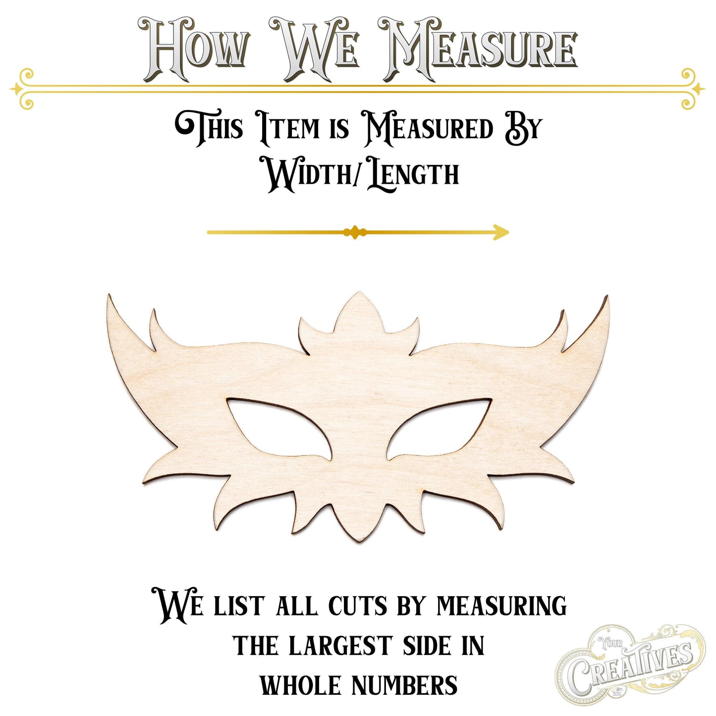 Masquerade Eye Mask Blank Wood Cutout - Laser Cut Unfinished Craft Shape - Multiple Sizes