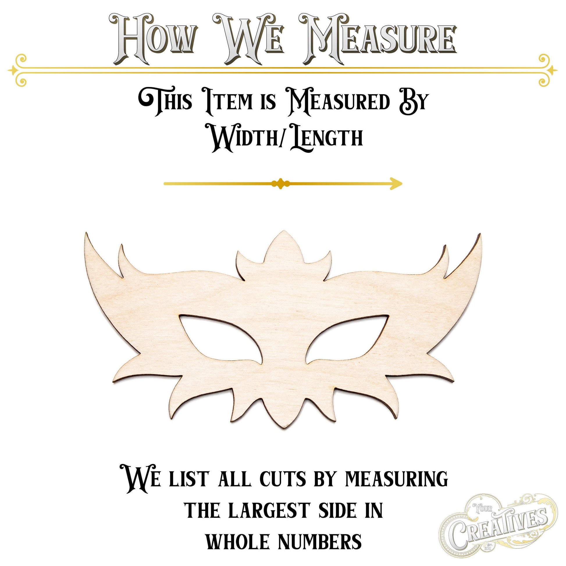 Masquerade Eye Mask Blank Wood Cutout - Laser Cut Unfinished Craft Shape - Multiple Sizes